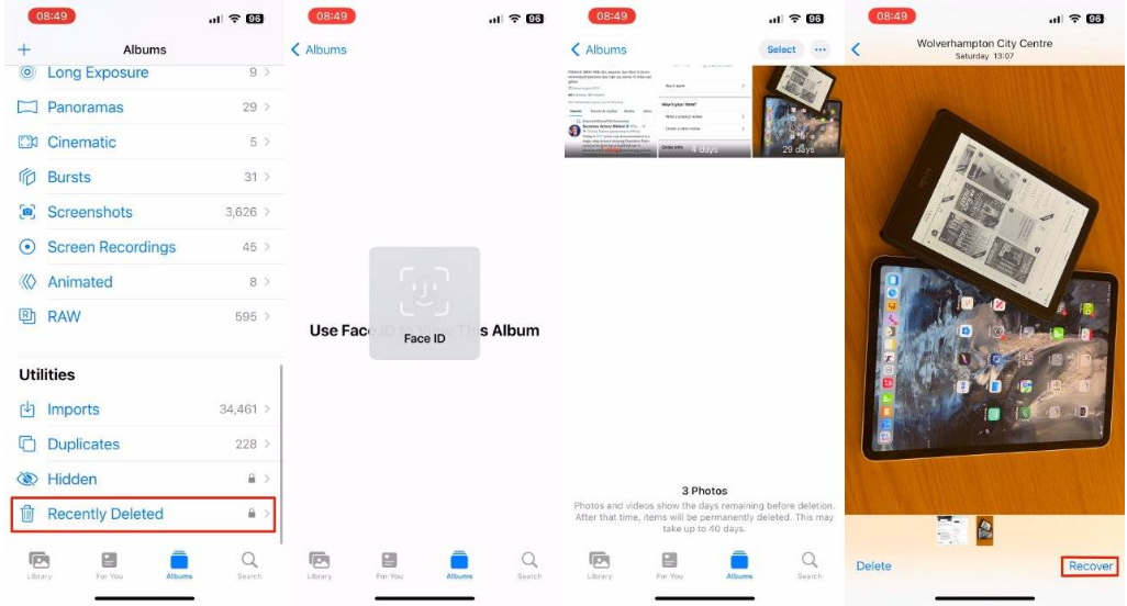 龙城苹果14维修分享 iPhone14 上恢复已删除的照片 