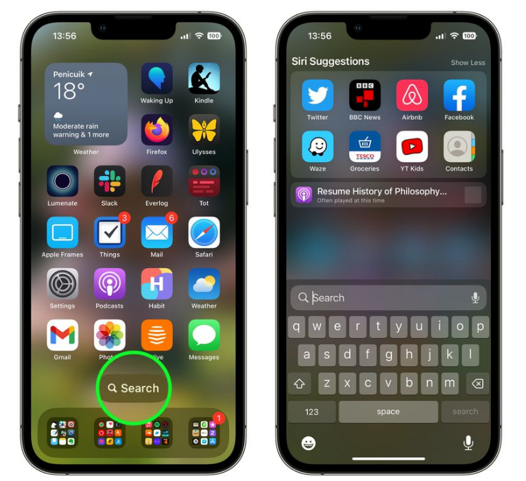 龙城苹果手机维修分享升级到 iOS 16 后，如何删除主屏幕上的搜索按钮 